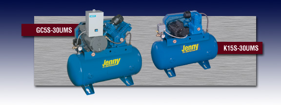 Jenny Fire Sprinkler Air Compressor - Models GC-5S-30UMS and K15S-30UMS