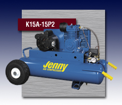 Jenny Single Stage Wheeled Portable Electric Motor Air Compressor - Model K15A-15P2